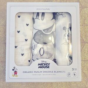 Brand New-Unopened-Pottery Barn Organic Muslin Swaddle Blankets (set of 3)
